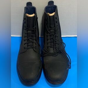 COLE HAAN LUNARGRAND LACE UP COMBAT CAP TOE BOOT BOOTS BLACK 8.5